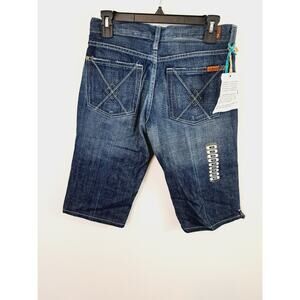 7 For All Mankind Y2K New Deadstock Capri Dojo's Swarovski Detail Size 27